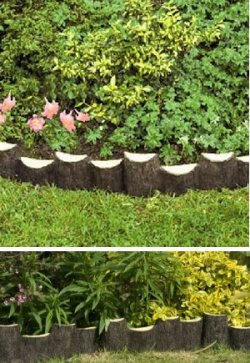 garden lawn edging log look picture