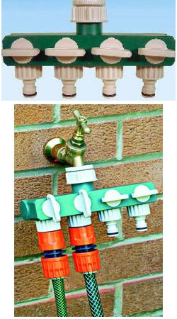 hose adapters tap to four hoses picture